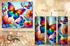 Watercolor Butterfly | Skinny tumbler Sublimation design PL7 Product Image 1