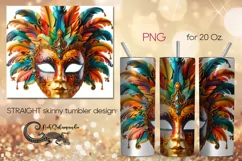 Theatrical masks | skinny tumbler Sublimation design PLUS7 Product Image 1