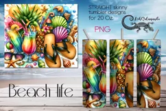 BeachLife | tropical Skinny Tumbler Sublimation design PLUS7 Product Image 1