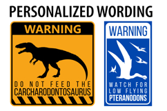 Dinosaur Road Sign Stickers Set 19 vector Designs Product Image 7