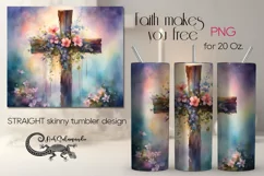 Christian cross | Skinny tumbler Sublimation design PLUS7 Product Image 1