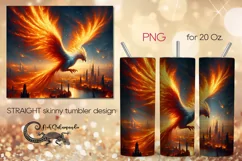 Fire bird | Fantasy skinny tumbler Sublimation design PLUS7 Product Image 1