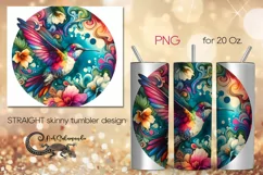 Retro Hummingbird | skinny tumbler Sublimation design PLUS7 Product Image 1