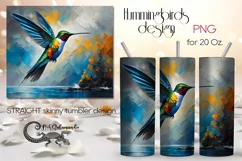 Modern Hummingbird | skinny tumbler Sublimation design PLUS7 Product Image 1