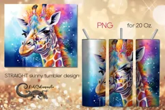 Watercolor giraffe | skinny tumbler Sublimation design PLUS7 Product Image 1