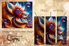 Flowers fantasy| space skinny tumbler Sublimation designs P7 Product Image 1