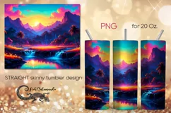 Neon Tropics | Beach Skinny Tumbler Sublimation design PLUS7 Product Image 1