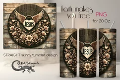 Jesus | Christian faith Skinny tumbler sublimation design P7 Product Image 1