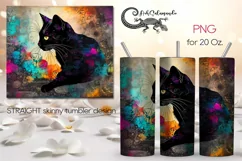 Mosaic Cat | skinny tumbler animals Sublimation design PLUS7 Product Image 1
