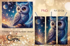 Briliant Owl | Fantasy skinny tumbler Sublimation design PL7 Product Image 1
