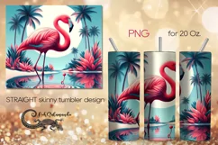 Flamingo | Tropical Skinny Tumbler Sublimation design PLUS7 Product Image 1