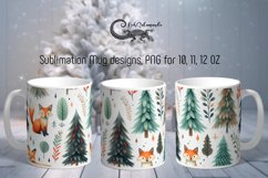 Christmas pattern | Fox Mug sublimation design PLUS Product Image 1