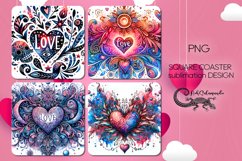 Love inscription | valentine square coaster sublimation Product Image 1