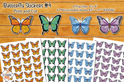 Butterfly Stickers &amp; Sheets #4 | Print and Cut Product Image 1