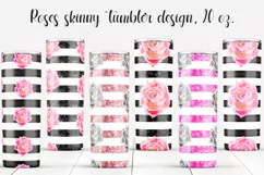 Roses Skinny glitter tumbler wraps Sublimation. 20 oz. Product Image 1