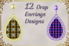Drop Earrings-Bright Pattern l 12 Drop Earrings Designs, PNG Product Image 1