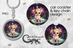 Xmas Puppy | Dog Sublimation Car coaster &amp; key chain PLUS Product Image 1