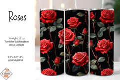 Red Roses Tumbler Sublimation Wrap Product Image 1