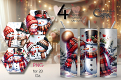 Cute Christmas snowman | Skinny tumbler sublimation design Product Image 1
