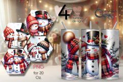 Cute Christmas snowman | Skinny tumbler sublimation design Product Image 1