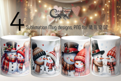 Cute Christmas Snowman | 4 xmas Sublimation Mug designs Product Image 1