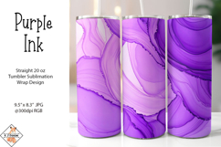 Purple Alcohol Ink Tumbler Sublimation Wrap Design Product Image 1