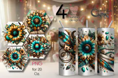 Western sunflowers | straight skinny tumbler sublimation PL Product Image 1