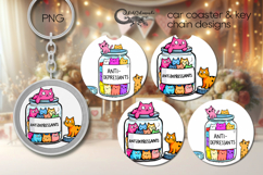 Colorful Cats| Cartoon Car coaster &amp; key chain designs PL Product Image 1