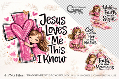 Faith Christian Clipart Bundle | 4 PNG sublimation designs Product Image 1