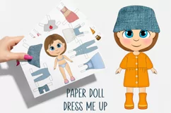 Cute paper doll with clothes. JPG, PNG. Product Image 1