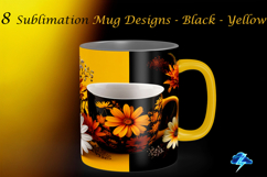 Coffee Mugs I 8 Sublimation Mugs - Black - Yellow, JPG Product Image 1