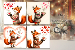 Love atmosphere | 4 valentine square coaster sublimation Product Image 1