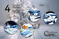 Embroidery landscape | Round earring Sublimation PL Product Image 1