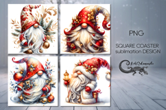 Christmas gnomes | 4 xmas square coaster sublimation PL Product Image 1