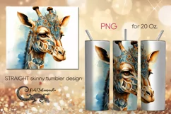 Watercolor giraffe | skinny tumbler Sublimation design PLUS Product Image 1