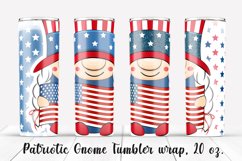 Patriotic Gnome Tumbler design. Sublimation PNG, 20 oz. Product Image 1