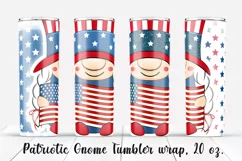 Patriotic Gnome Tumbler design. Sublimation PNG, 20 oz. Product Image 1