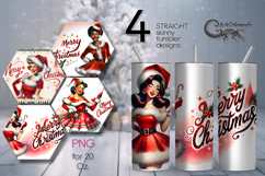 Christmas Pin up Girl | 4 retro Sublimation Tumbler designs Product Image 1