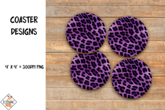 Round Leopard Print Coaster Design Sublimation Product Image 1