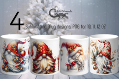 Watercolor Christmas gnome | xmas Sublimation Mug designs PL Product Image 1