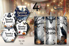 Spooky Halloween | 4 Skinny tumbler sublimation designs Product Image 1