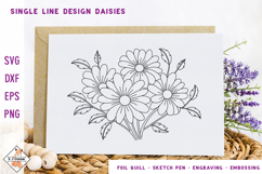 Daisies SVG for Foil Quill | Single Line Designs Product Image 1