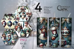 Vintage Christmas | 4 xmas Sublimation Tumbler Designs Product Image 1