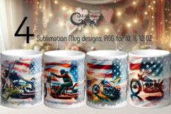 Motorcycle patriot | 4 bike Mug sublimation designs PL Product Image 1