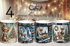 Christmas deer | 4 vintage Sublimation Mug design PLUS Product Image 1