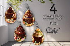 Easter cake | faith Sublimation Teardrop Earring design PL Product Image 1
