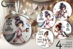 Good Morning | coffee round ornaments sublimation Product Image 1