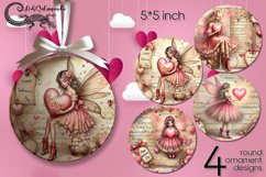 Valentine fairy | love round ornaments sublimation designs Product Image 1