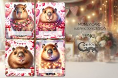 Valentine capybara | 4 love Money Card Sublimation Product Image 1