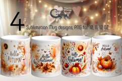 Hello Autumn | 4 Fall Sublimation Mug designs PL Product Image 1